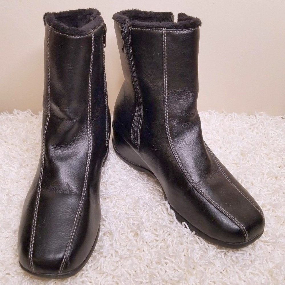 Sporto Black Maryse Faux Fur Lined Ankle Boots 9M Winter Snow Gorpcore Comfort